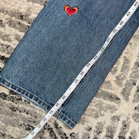Vintage Angels Embroidered Jeans With Patches Rainbow Pockets Size 7 Women - Picture 9 of 16